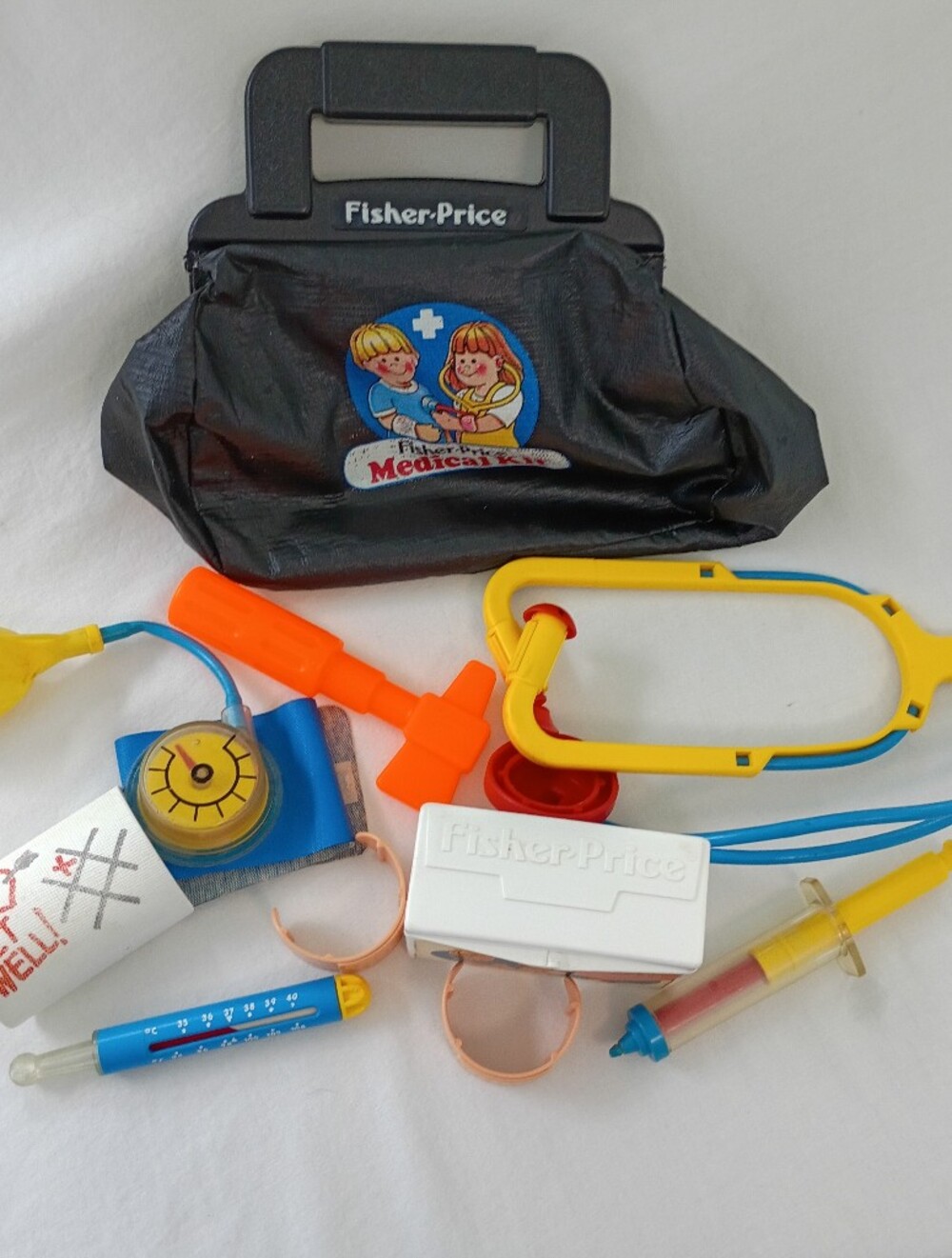 VTG Fisher-Price Kids Medical Playset - 1987 Dr & Nurse Stethoscope Pretend Kit